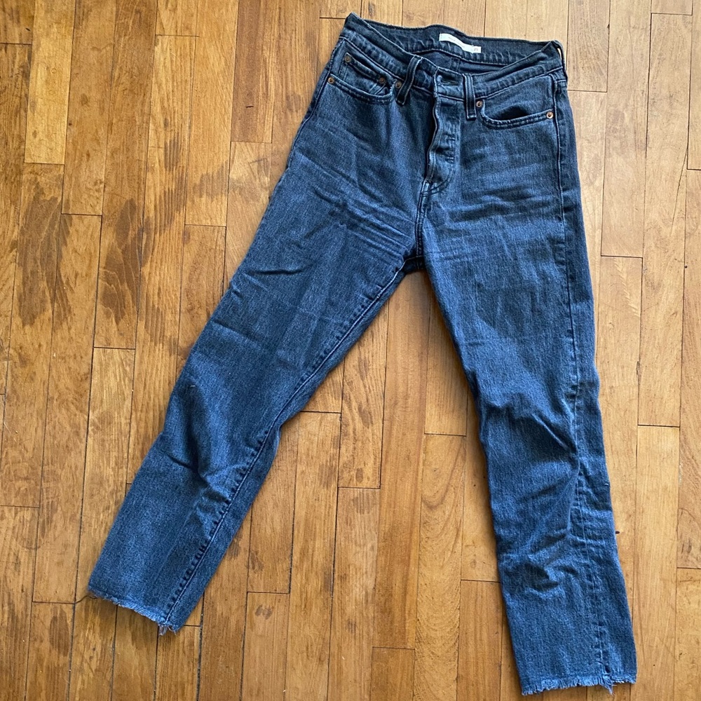 Levis Faded Black Wedgie Straight Jean